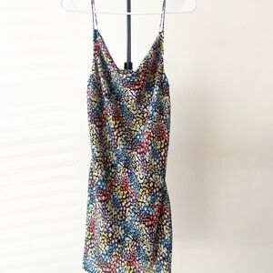 Row A Floral Multicolor Slip Dress XS